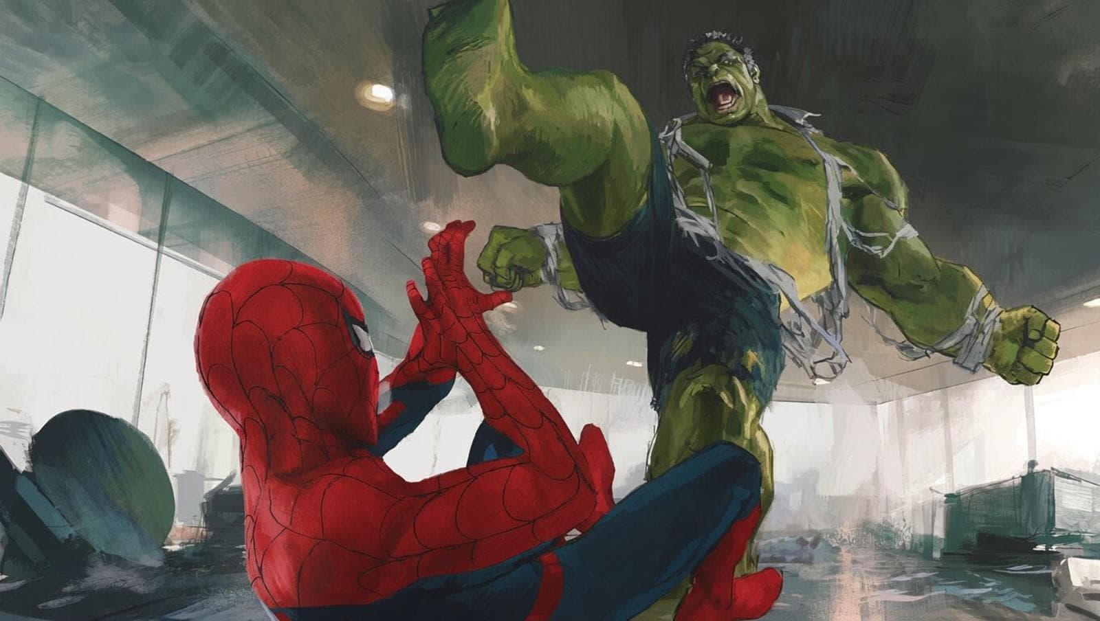 Concept art for a major superhero showdown.