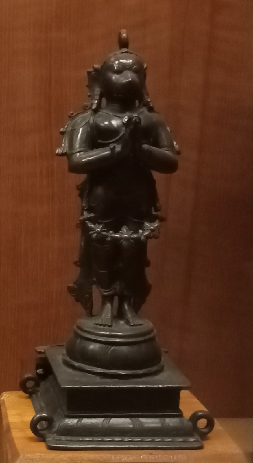 Medieval bronze sculpture of Hanuman displayed at the Salar Jung Museum