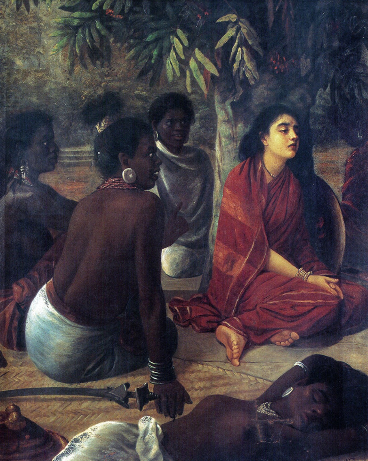 Painting of Sita seated in the Ashoka grove