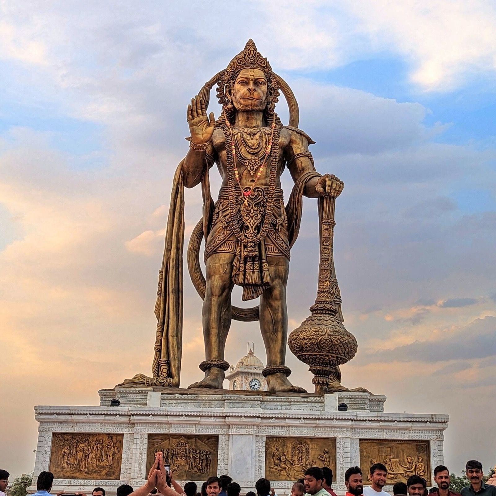 Giant bronze Hanuman statue holding a mace at Salangpur, Gujarat